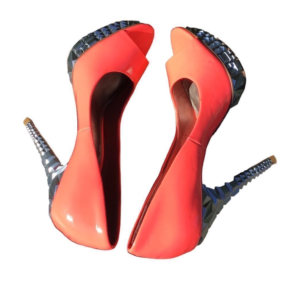 Rachel Roy Platform Shoes Orange Size 6M - Picture 5 of 7